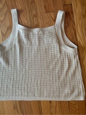 J.Jill Women’s Sleeveless Knit Cotton Blend Sweater Tank Size Petite L Beige